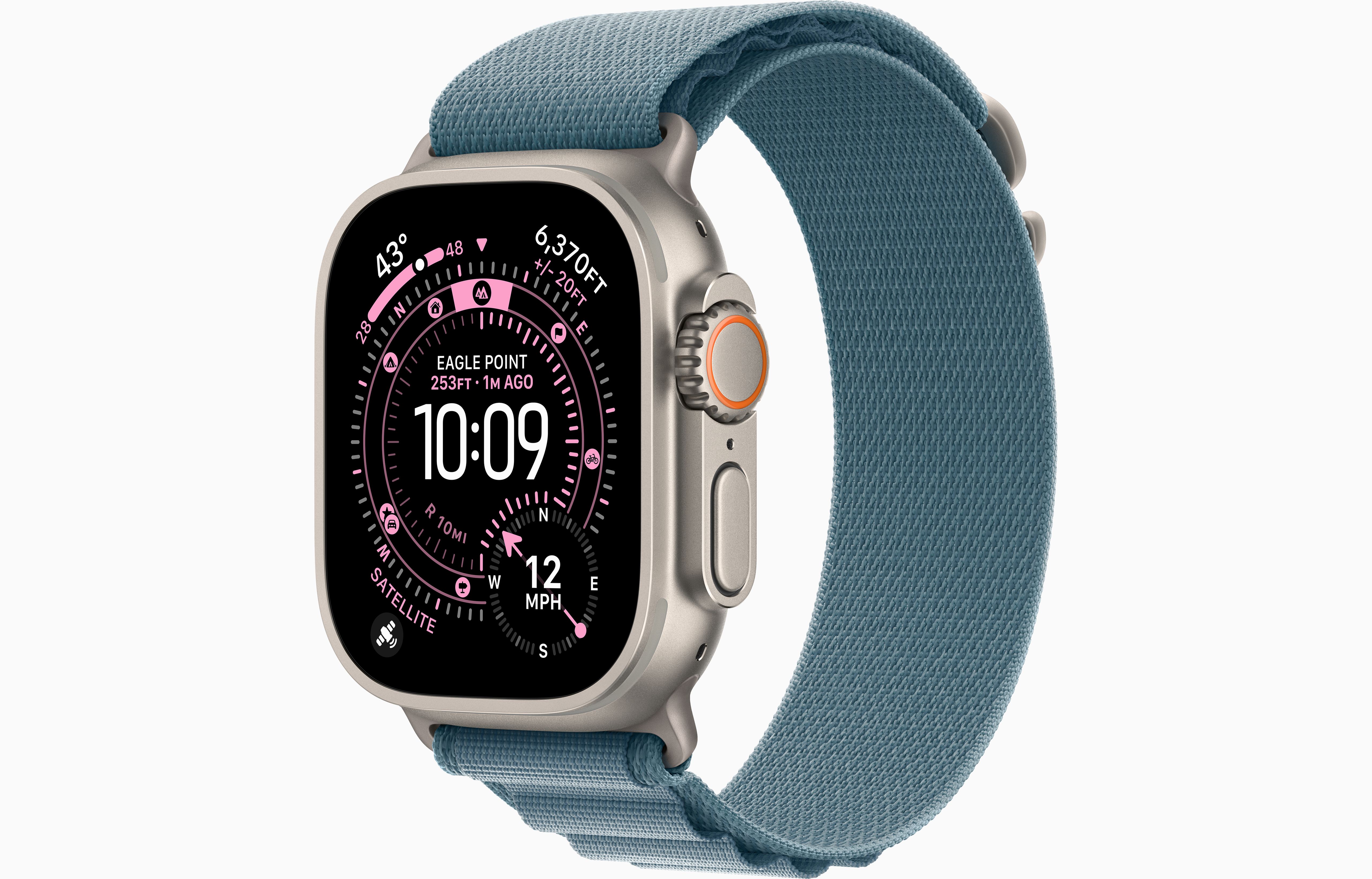 Apple Watch Ultra (GPS، خلوي) حلقة جبال الألب من التيتانيوم - 49 مم
