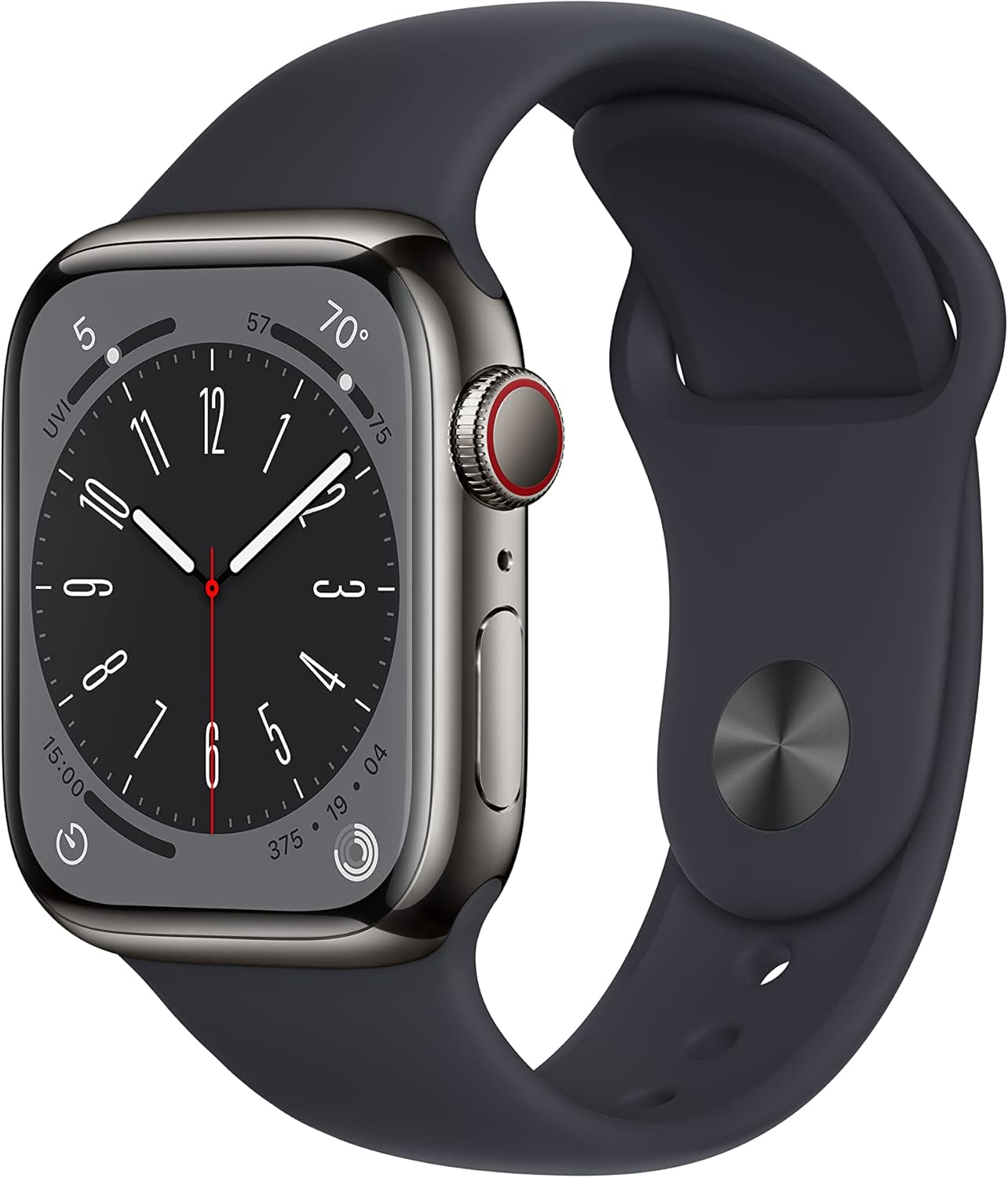 Apple Watch Series 8 (GPS, Cellular) Stainless steel Sport band - 41 mm