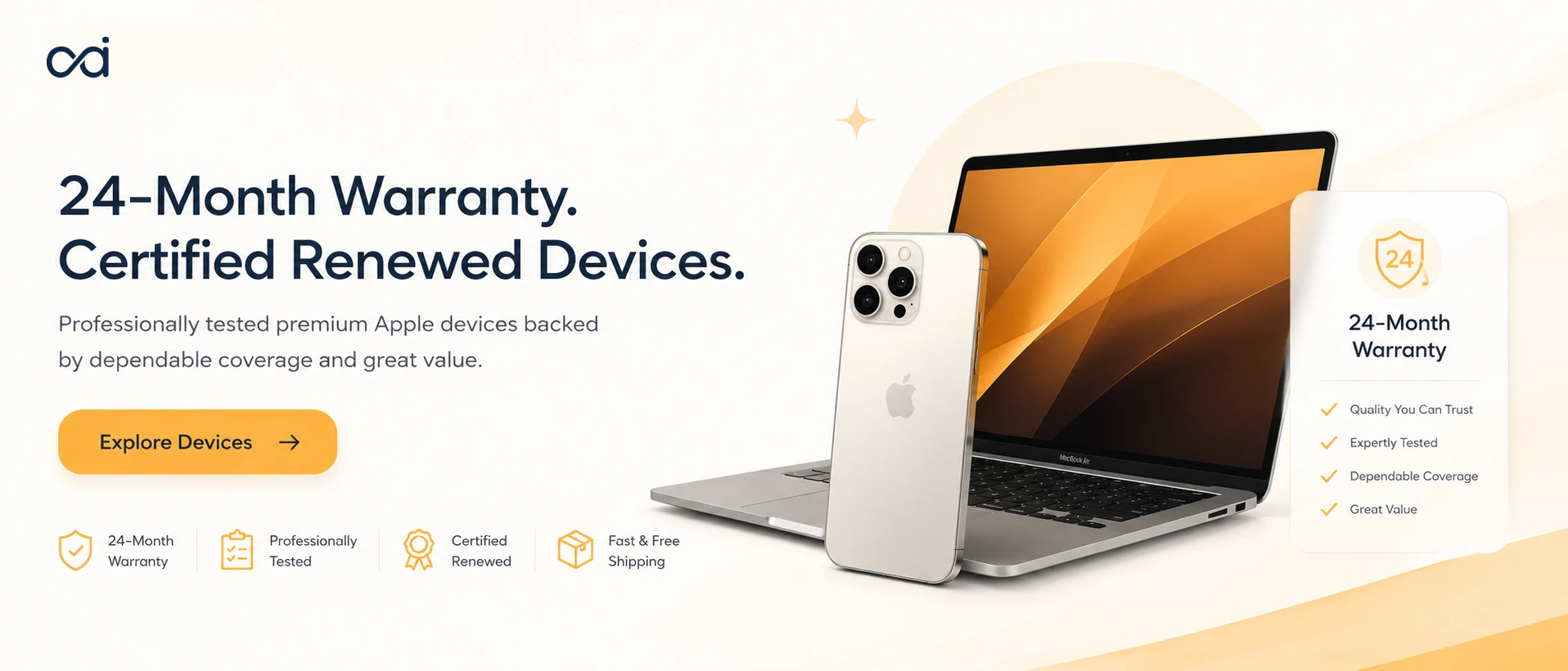 Latest models, certified renewed — backed by a full 24-month warranty