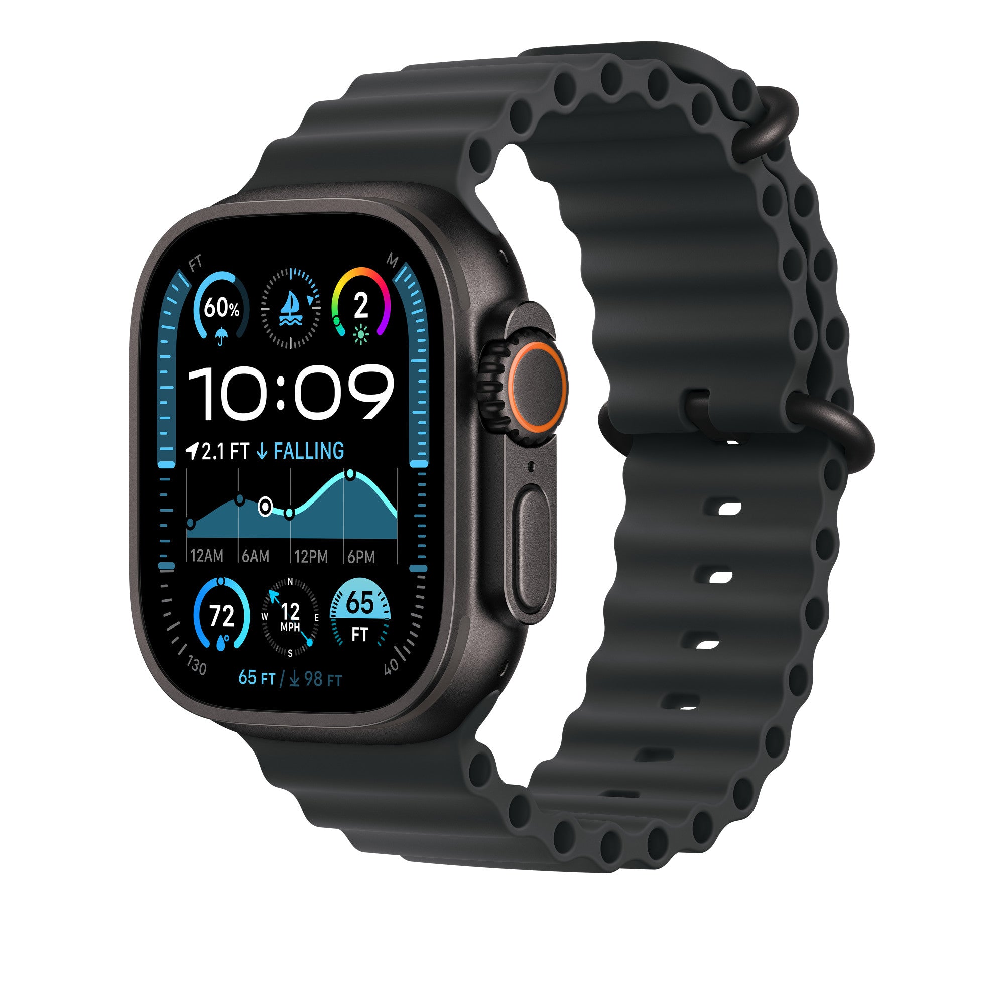 Apple Watch Ultra 2 (GPS، خلوي) بحزام Ocean من التيتانيوم - 49 مم